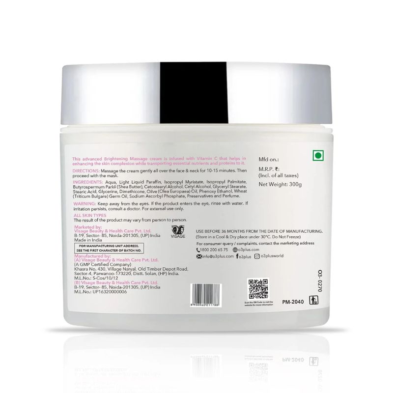 O3+ Professional Whitening Massage Cream (300 gms)