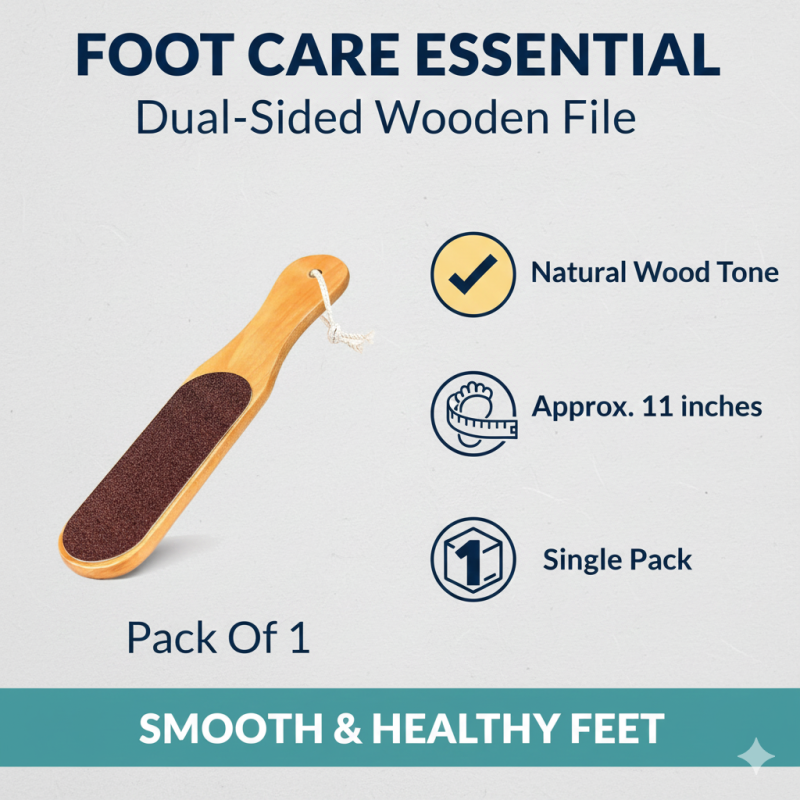 Touch Double Sided Wooden Foot File Scrubber