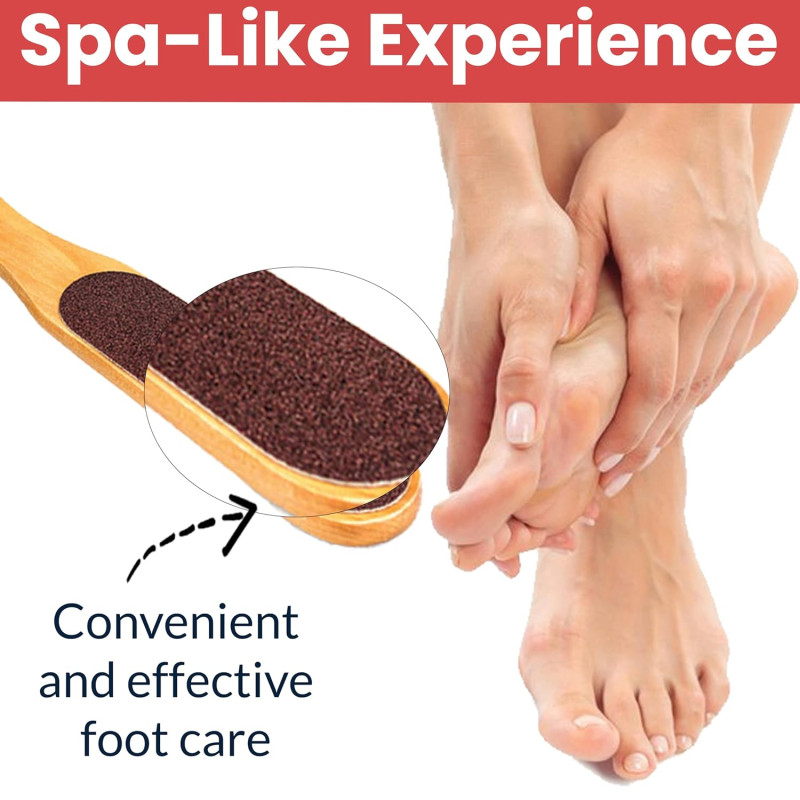 Touch Double Sided Wooden Foot File Scrubber