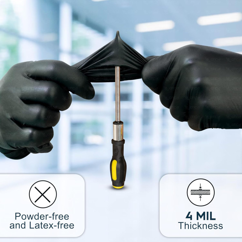 Gloves Black Nitrile Medium (100 pcs)