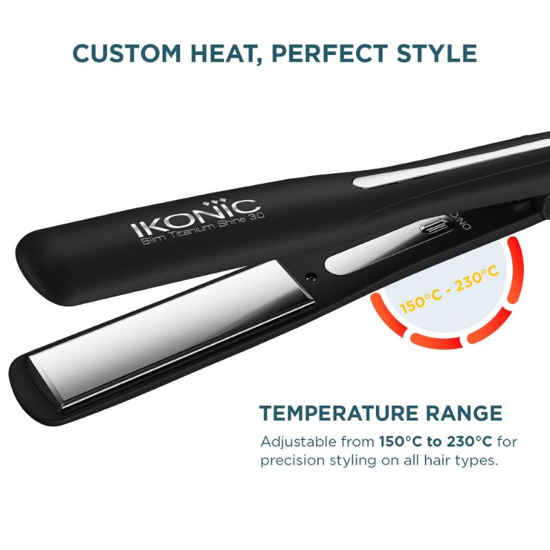 Ikonic Professional Black Slim Titanium Shine 3.0