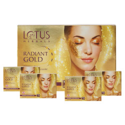 Lotus Herbals Radiant Gold Cellular Glow – Luxury Facial for Instant Golden Radiance  4IN1 (38 gms*4 )