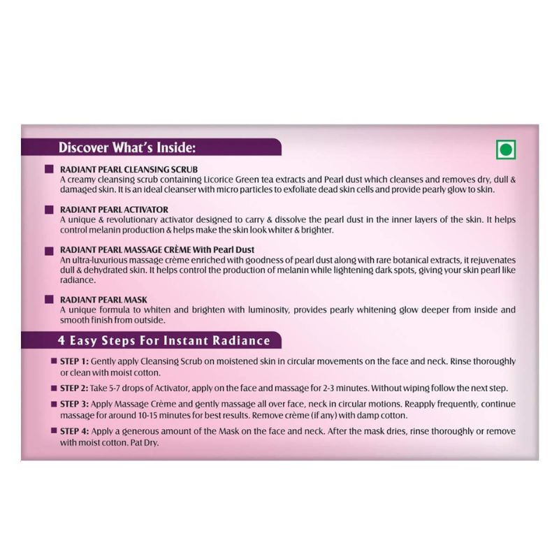 Lotus Herbals Radiant Pearl Cellular Glow Facial Kit 4IN1 (37 gms*4)