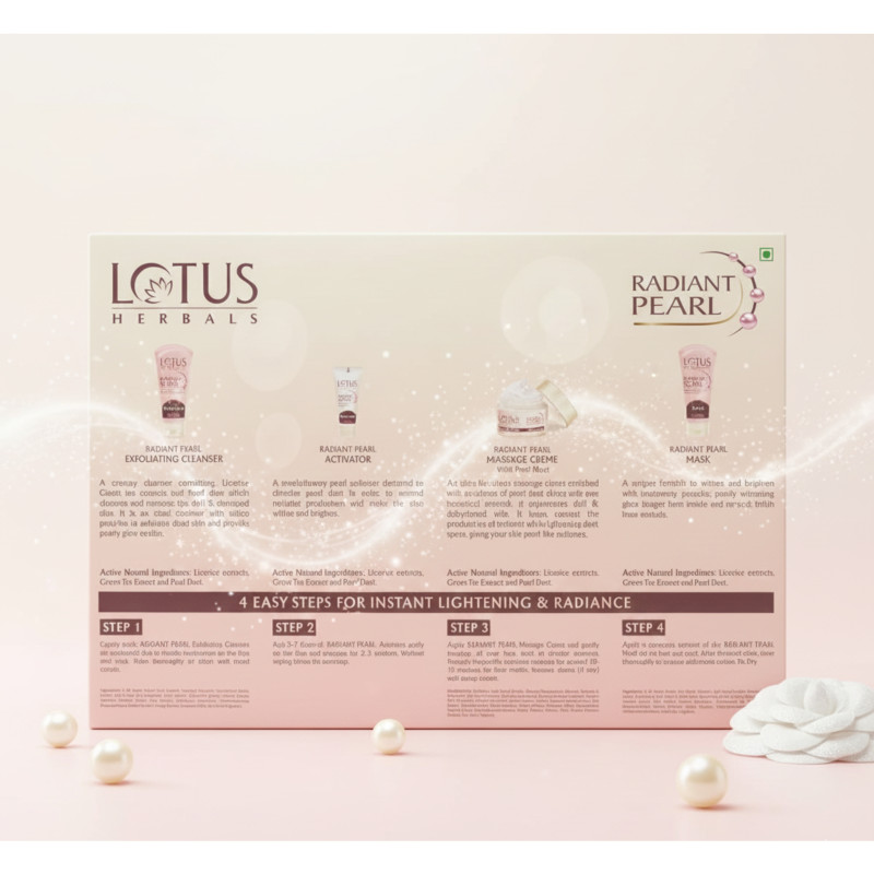 Lotus Herbals Radiant Pearl Cellular Glow Facial Kit (170 gms)
