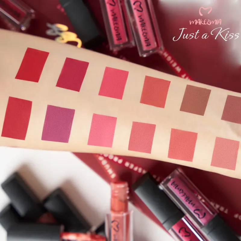 Makezmia "Just a kiss" Liquid lip set (12 pcs)