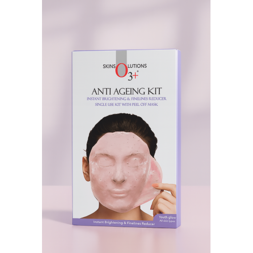 O3+ Professional Anti Ageing Facial Kit Brightening and Finelines Reducer With Peel Of Mask (45 gms)