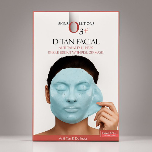 O3+ D-TAN Facial Kit – Professional Tan Removal & Brightening Solution With Peel Off (45g)