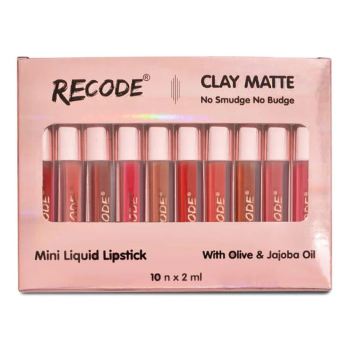 Recode Clay Matte Liquid Lipsticks (10 *2ml)