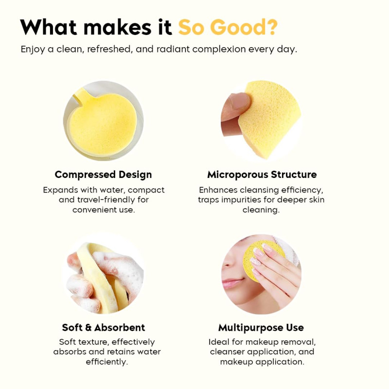 Sponge Reusable (Yellow-12 Pcs)