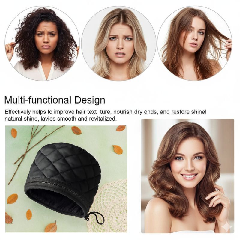 Steam/Heat Hair Spa Cap (Black)