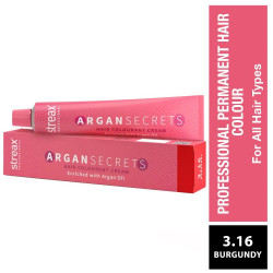 Streax Professional Argan Secret Hair Colourant Cream - Burgundy 3.16 (60 gms)