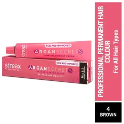 Streax Professional Argan Secret Hair Colourant Cream - Brown 4 (60 gms)