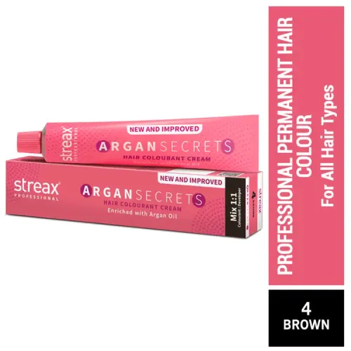 Streax Professional Argan Secret Hair Colourant Cream - Brown 4 (60 gms)