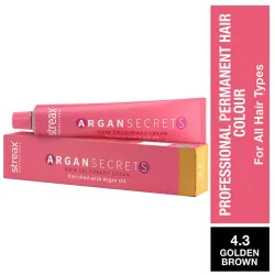 Streax Professional Argan Secret Hair Colourant Cream - Golden Brown 4.3 (60 gms)