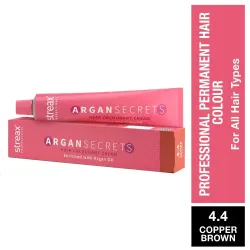 Streax Professional Argan Secret Hair Colourant Cream - Copper Brown 4.4 (60 gms)