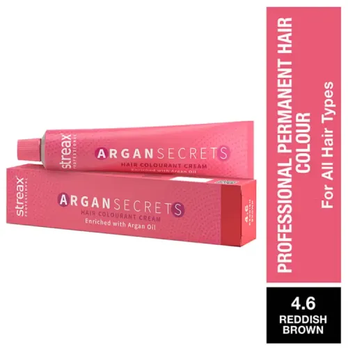 Streax Professional Argan Secret Hair Colourant Cream - Reddish Brown 4.6 (60 gms)