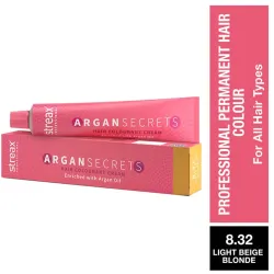 Streax Professional Argan Secret Hair Colourant Cream -Light Beige Blonde 8.32 (60 gms)