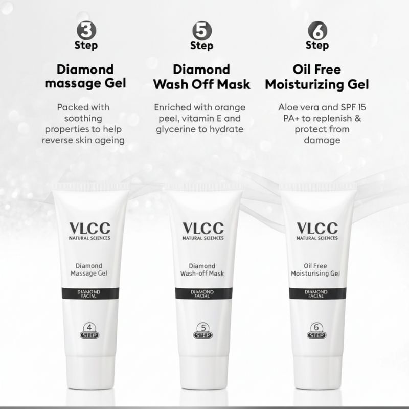 VLCC Diamond Facial Kit with FREE Rose Water Toner (300 ml+100 ml)