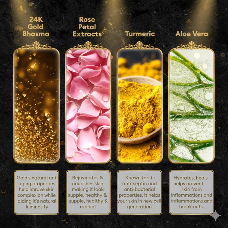 VLCC Gold Facial Kit with FREE Rose Water Toner (300 ml+100 ml)
