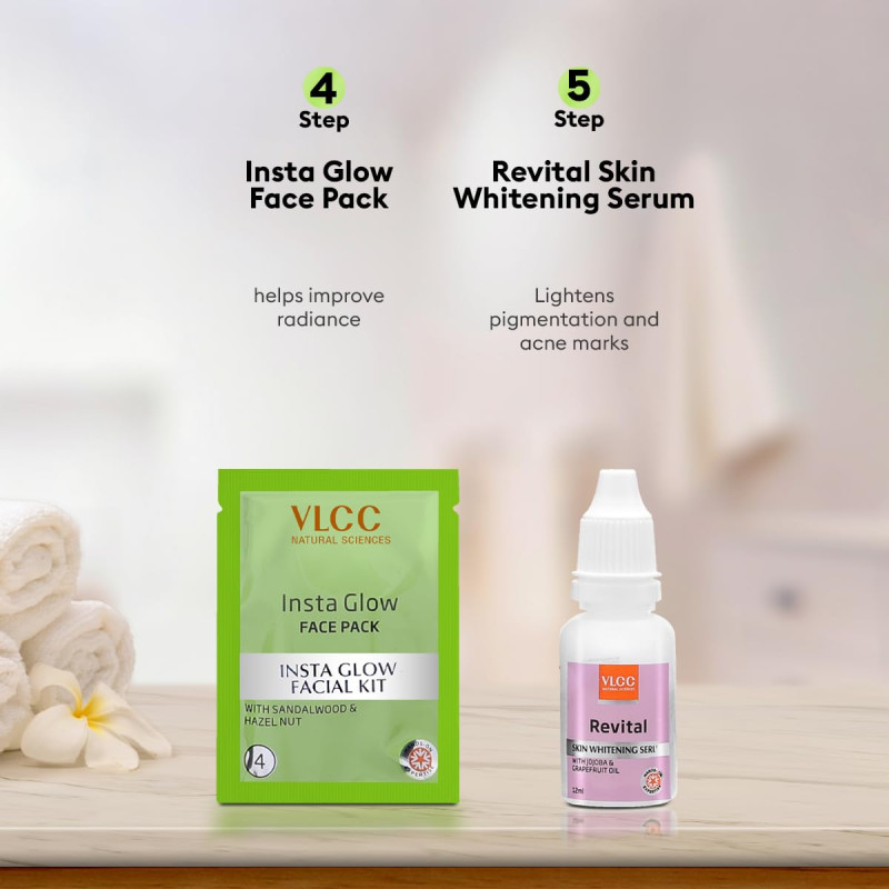 VLCC Salon Series Insta Glow Facial Kit (6 Facials) (240g + 12ml)