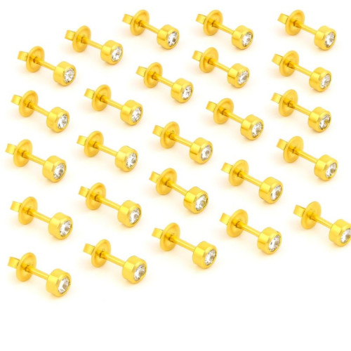Ear Piercing Pin Stone (24 Pairs)